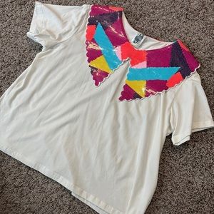 Queen of Sparkles Sequin Collar Tee, size M